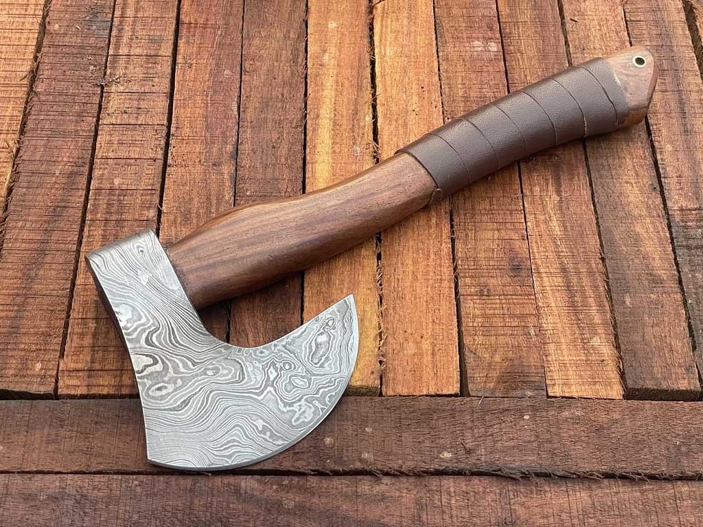 Damascus steel custom axe