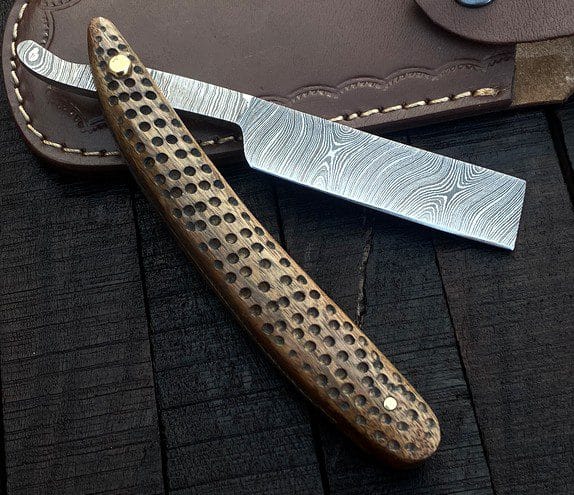 Handmade Straight Razor Cut throat Damascus Steel - RD1